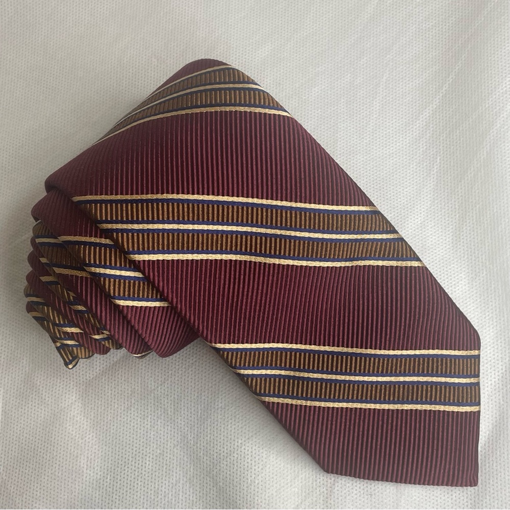 Robert Talbott Best Of Class Burgundy Thick Woven Repp Silk Prep College Necktie